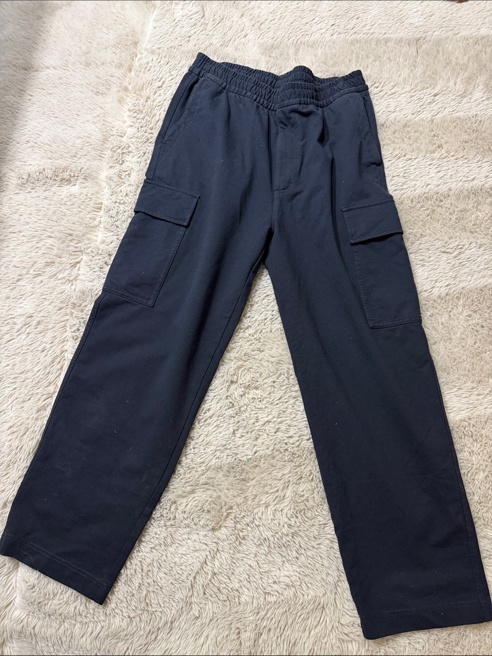 Uniqlo Navy Cargo Pants with Elastic Waist